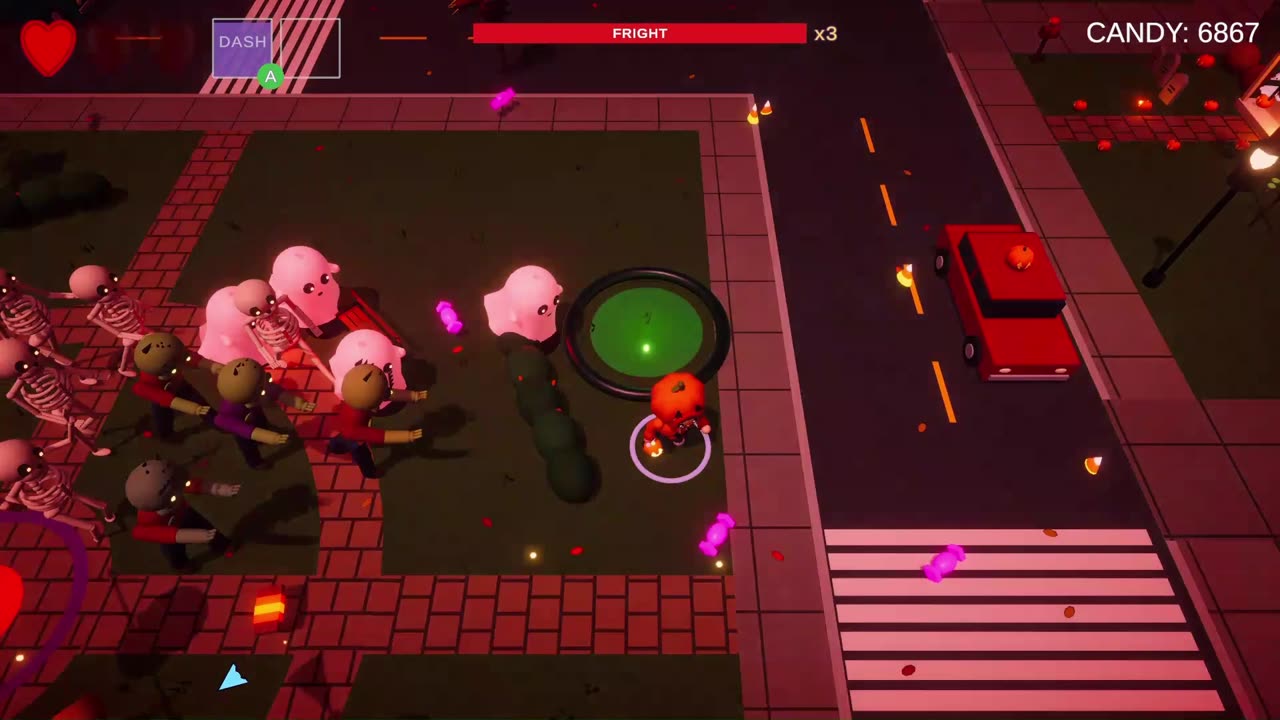 Blood stage: a swarm of monsters under a red sky